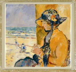 Woman and Children on the Beach