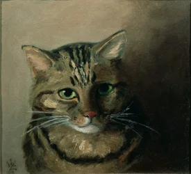 A Head Study of a Tabby Cat