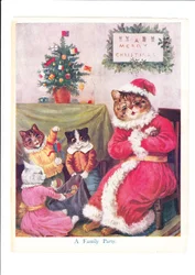 A print by Louis Wain of a cat