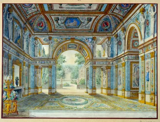Portico of a Palace Opening onto a Park