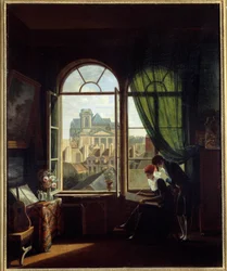 Interior with View on the Facade of Saint Eustache Church in Paris