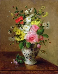 Still life with flowers in a vase, c.1866
