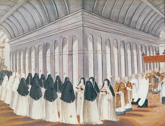 Procession of the Holy Sacrament in the Cloister, from 