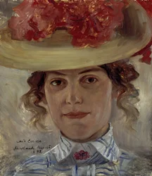 Mrs. Halbe with Straw Hat