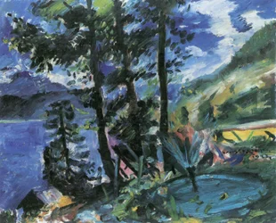 Walchensee with Fountain