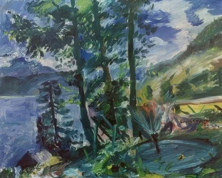 Walchensee with Fountain. 1923