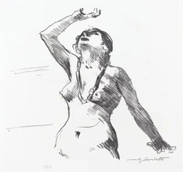 Female Nude Defending Herself
