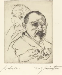 Sketch of Two Male Heads—Self-Portraits
