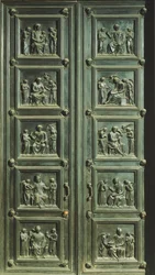 Door of sacristy of masses (UNESCO World Heritage)