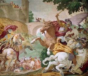 Life of Antenor (detail), cycle of frescoes by Luca Ferrari, central hall of Villa Selvatico, Battaglia Terme, Italy