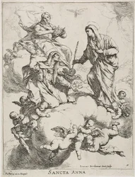 Saint Anne Received in Heaven by Christ and the Virgin