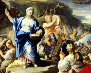 Scene of dancing and singing, from Song of Miriam