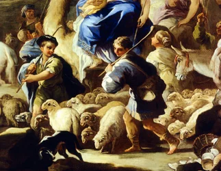 Sheep and Shepherds, (detail) from Rebecca