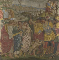 Coriolanus Persuaded by His Family to Spare Rome, Frescoes from Palazzo del Magnifico, Siena, 1509