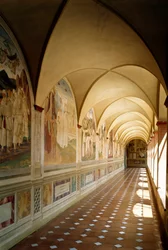 Inside View of the Benedictine Abbey of Monte Oliveto Maggiore in Siena