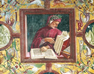 Italy, Umbria Region, Orvieto, Cathedral, Chapel of the Madonna di San Brizio, portrait of Dante Alighieri by Luca Signorelli, fresco