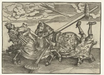 German Tournament with Two Noblemen as Knights on Horseback