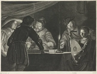 Tric-trac Players by Candlelight