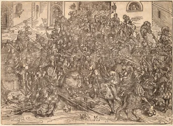 Tournament - Lucas Cranach the Elder (1472-1553) - 1509 - Woodcut - Private Collection