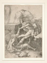 Cain Killing Abel, from the History of Adam and Eve