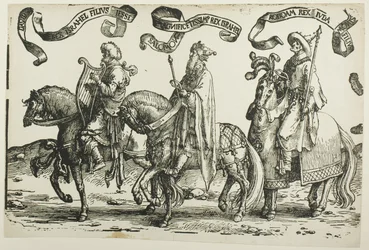David, Solomon, Rehoboam, plate one, from The Twelve Kings of Israel