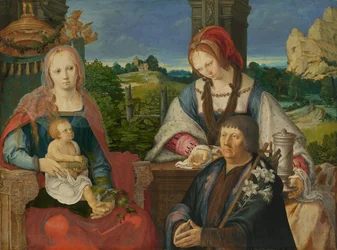 Mary with Child, St Mary Magdalene and Donor (separated outer panel, inv. no. 7713)