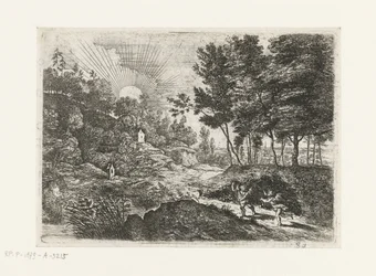 Landscape with Two Putti (series title: Five Landscapes)