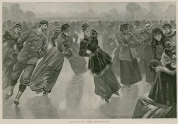 Skating on the Serpentine, Hyde Park, London