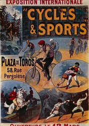 Exposition Internationale Cycles et Sports, Advertisement for International Exhibition Dedicated to Sports, Illustration by Lucien Lefevre, Poster