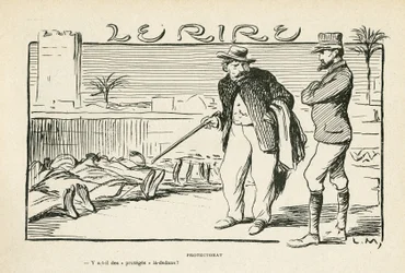 Illustration in Le Rire, 04/05/12 - Protectorat colonisation (engraving)