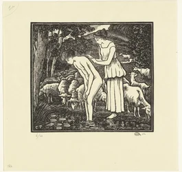 Daphnis Being Washed by Chloe (series title: Daphnis and Chloe)