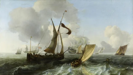Slightly Rough Sea with Ships