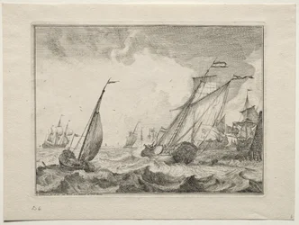 Ships in a Gale, 1701
