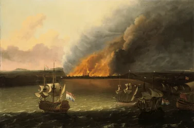 Seascape with a Fire in the Distance, 1667