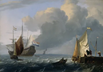 Dutch Frigate and Other Ships Off the Coast, c.1690