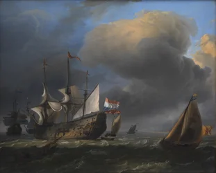Seascape with Dutch Men-of-War and Fishing Boats
