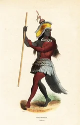 Man of the Ohlone or Costanoan people dancing at Mission San Francisco