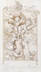 Plum Hunt with Sparrows; Ei Jagt Mir Doch die Spatzen Fort