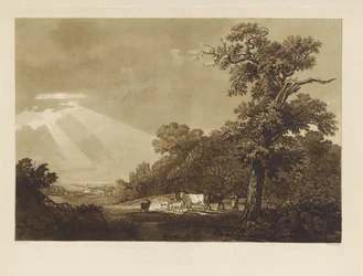 Hilly Landscape with a Herd of Animals