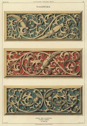 Carved woodwork on benches in the Church of St Mary, Lubeck, Germany