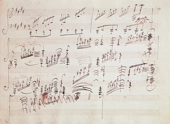 Sheet music for the „Piano Sonata No. 14 in C-sharp minor“, the „Moonlight Sonata“ by German composer Ludwig van Beethoven (1770-1827), composed in 1801. Beethoven