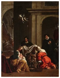 North Transept, Altar of San Rocco 1635-1645, Genovesino 1645, Birth of St. Rocco, Painted Lower Left