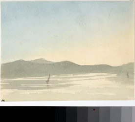 View of a lake at dawn