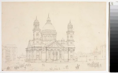 View of the Basilica Santa Maria Assunta di Carignano in Genoa
