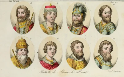 Yaroslav, Sviatoslav II, Sviatopolk, Vladimir Monomakh, Yuri I, Ivan II, Dmitry Donskoy, Ivan III, 1831