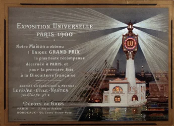 Exposition Universelle in Paris 1900: advertisement for the brand LU - Illustration by Luigi Loir (1845-1916)
