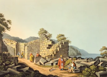 Ruins of Ancient Temple, Engraving by Luigi Mayer