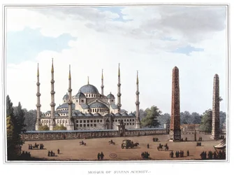 Mosque of Sultan Ahmed (1609-1616), Istanbul. in “Views in the Ottoman Dominions, in Europe, in Asia, and some of the Mediterranean islands” from the original drawings taken by Luigi Mayer, London