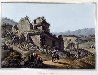 Theatre in ruins in Ephese, formerly ancient city of Greece, today in Turkey. In 
