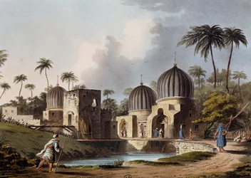 Tombs of Arabian Saints at Rosetta, engraving, by Luigi Mayer, from Views in Egypt, Palestine and Other Parts of Ottoman Empire